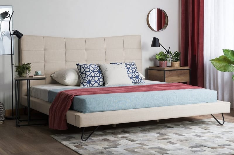 Lannion Dobbelt seng 180 | 200 cm - Beige - Møbler - Senge - Boxmadras & boxseng