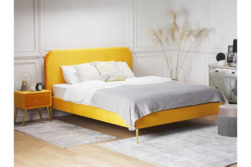 Larochelle Dobbeltseng 180x200 cm - Gul - Møbler - Senge - Boxmadras & boxseng