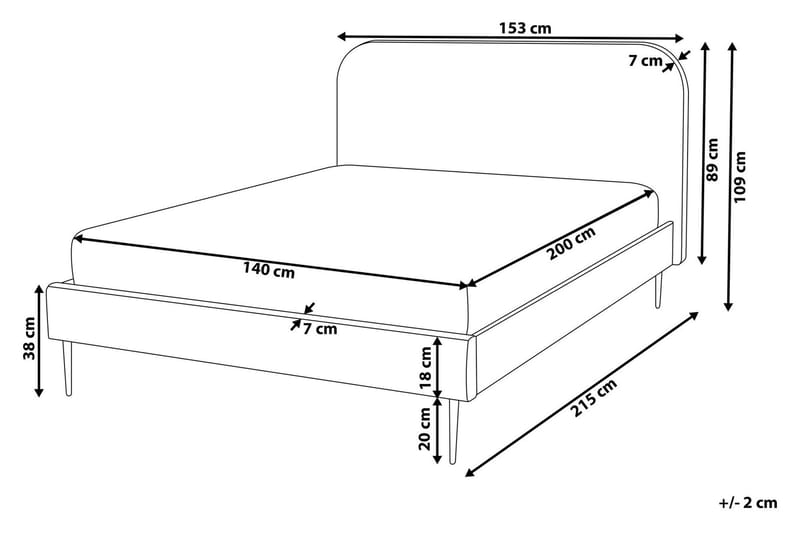 Larochelle Sengeramme 140x200 cm - Gul - Møbler - Senge - Boxmadras & boxseng
