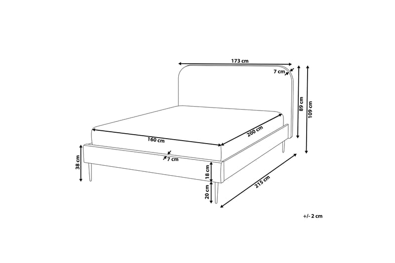 Larochelle Sengeramme 160x200 cm - Gul - Boxmadras & boxseng