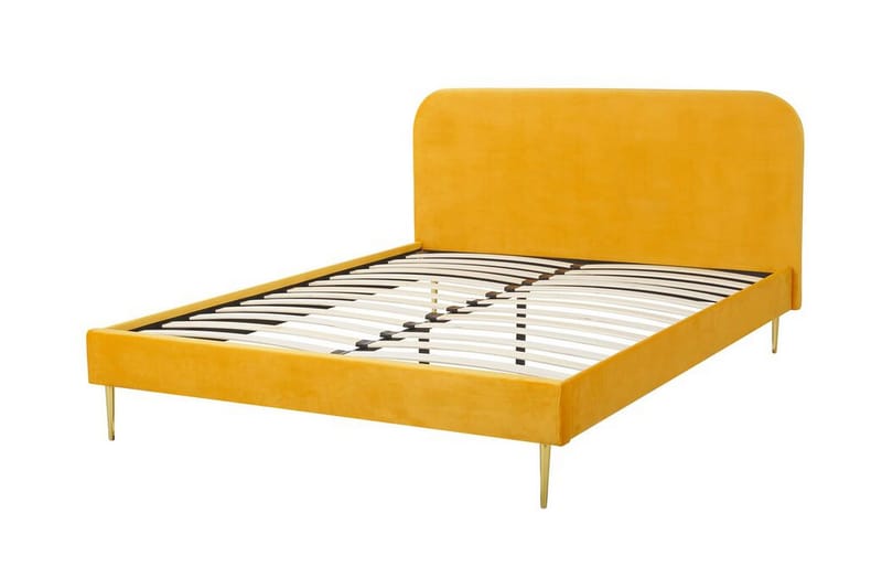 Larochelle Sengeramme 160x200 cm - Gul - Møbler - Senge - Boxmadras & boxseng