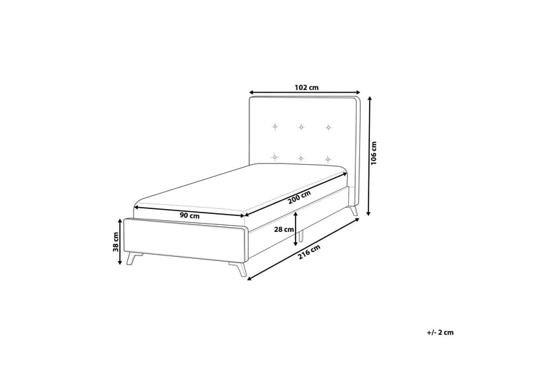 Lisko Seng 90x200 cm - Sort - Komplet sengepakke - Boxmadras & boxseng