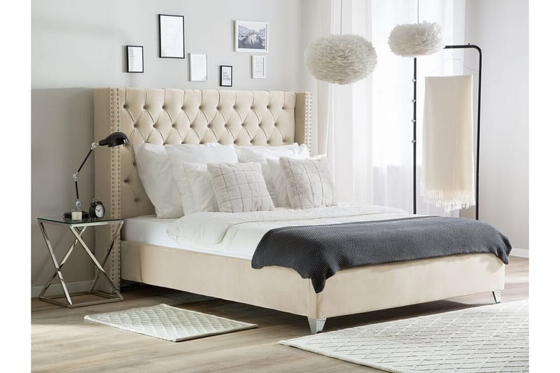 Lubbon Dobbelt seng 180 | 200 cm - Beige - Møbler - Senge - Boxmadras & boxseng