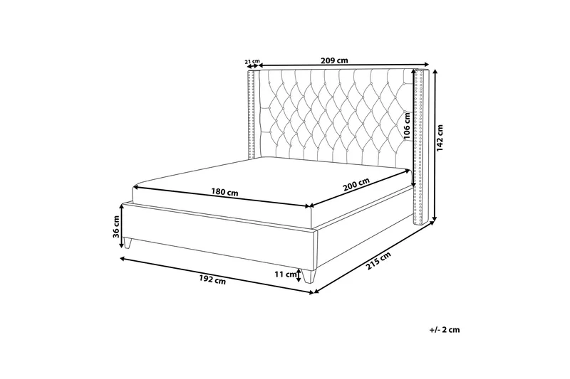Lubbon Dobbelt seng 180 | 200 cm - Beige - Møbler - Senge - Boxmadras & boxseng