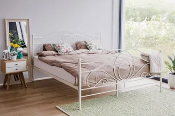 Lyra Dobbeltseng 160 | 200 cm - Hvid - Møbler - Senge - Sengeramme & sengestel