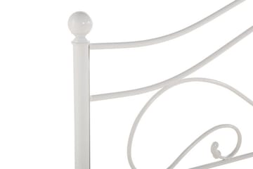 Lyra Dobbeltseng 160x200 cm i Metal med Sengegavl - Hvid - Møbler - Senge - Sengeramme & sengestel