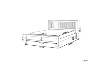 Mayenne Dobbelt seng 160 | 200 cm - Hvid - Møbler - Senge - Sengeramme & sengestel