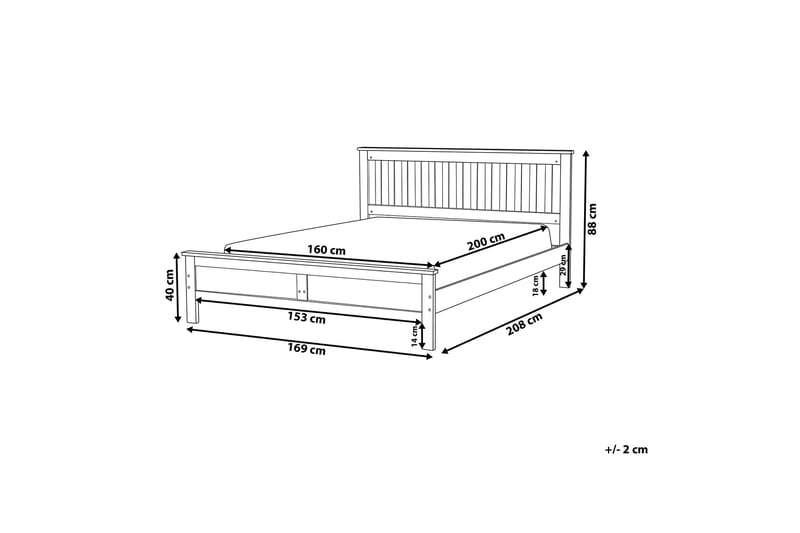 Mayenne Dobbelt seng 160 | 200 cm - Hvid - Møbler - Senge - Sengeramme & sengestel