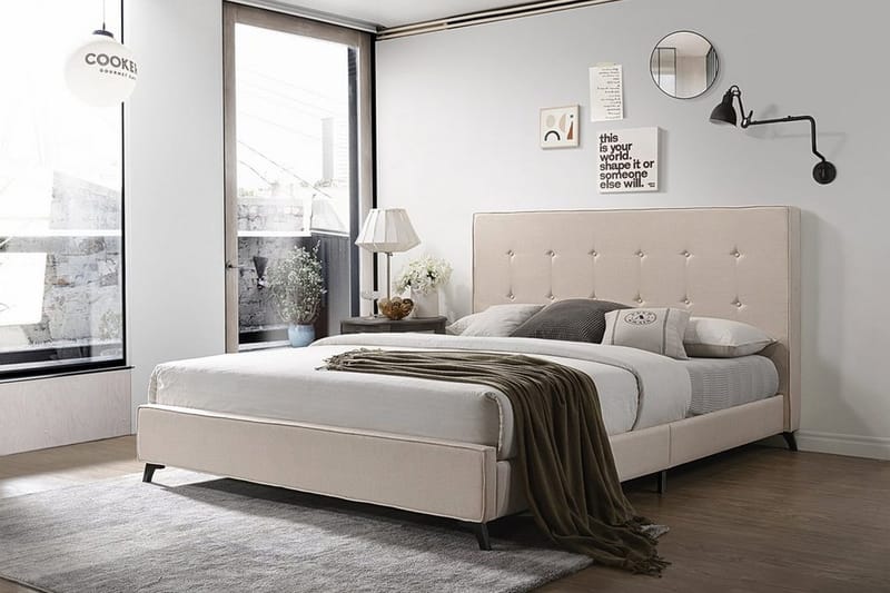 Nattaro Dobbelt seng 140 | 200 cm - Beige - Møbler - Senge - Sengeramme & sengestel