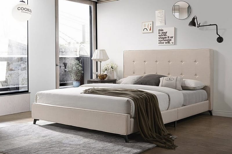 Nattaro Dobbelt seng 160 | 200 cm - Beige - Møbler - Senge - Boxmadras & boxseng