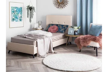 Nattaro Dobbelt seng 90 | 200 cm - Beige - Møbler - Senge - Sengeramme & sengestel