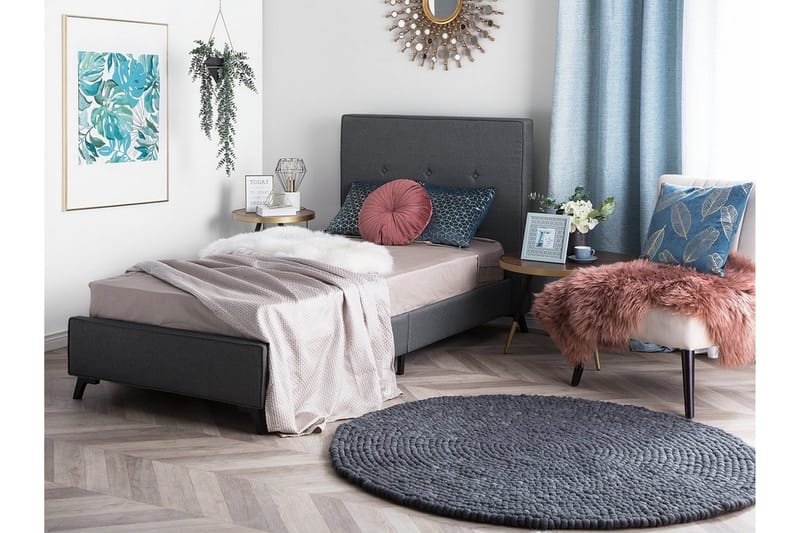 Nattaro Dobbelt seng 90 | 200 cm - Grå - Møbler - Senge - Boxmadras & boxseng