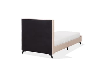 Nattaro Sengeramme 90x200 cm i Stof med Sengegavl - Beige - Møbler - Senge - Sengeramme & sengestel