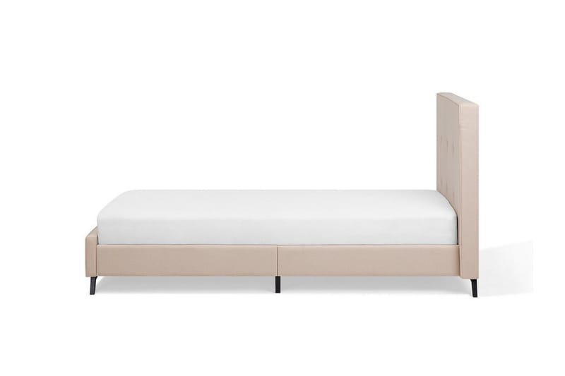 Nattaro Sengeramme 90x200 cm i Stof med Sengegavl - Beige - Møbler - Senge - Sengeramme & sengestel