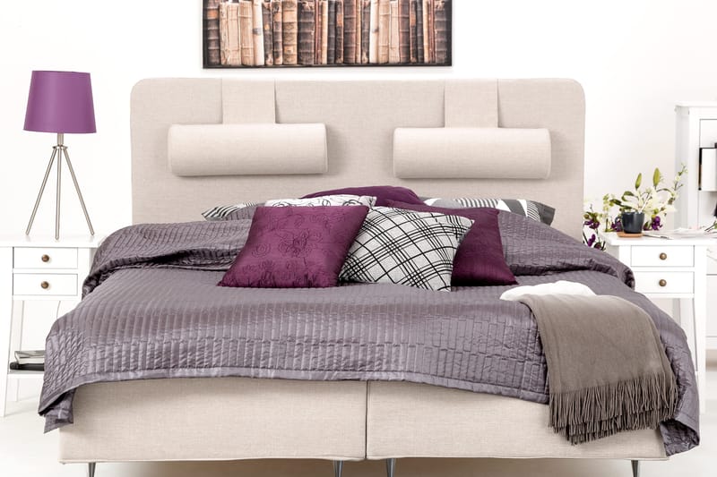Night Komplet Sengepakke Boksseng 160x200 Fast Latex - Beige - Møbler - Senge - Komplet sengepakke