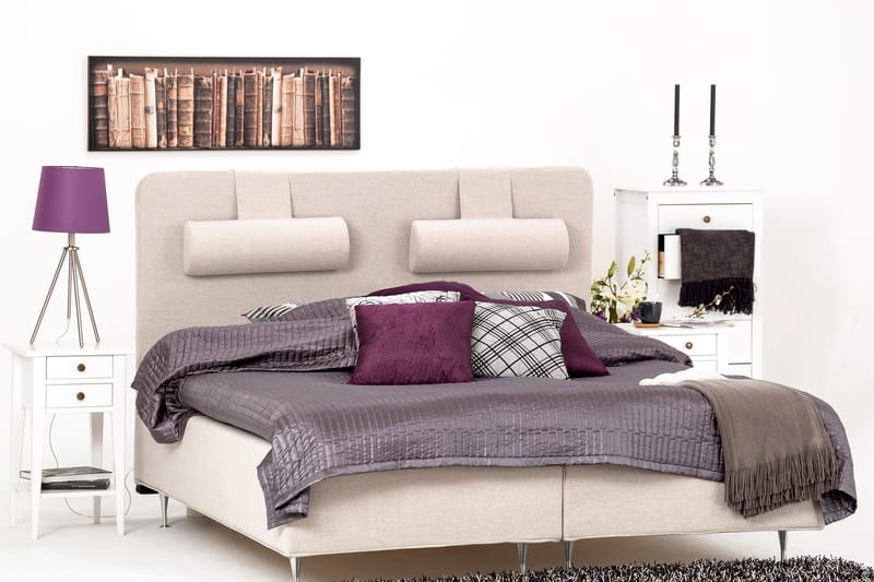 Night Komplet Sengepakke Boksseng 160x200 Fast Latex - Beige - Møbler - Senge - Komplet sengepakke