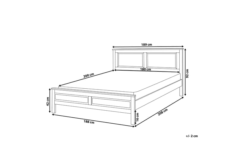 Olivet Dobbelt seng 180 | 200 cm - Hvid - Boxmadras & boxseng