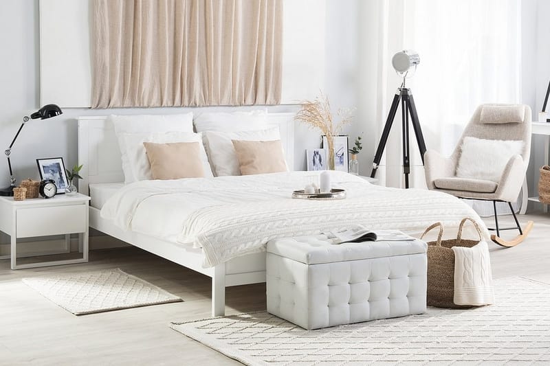 Olivet Dobbelt seng 180 | 200 cm - Hvid - Møbler - Senge - Boxmadras & boxseng