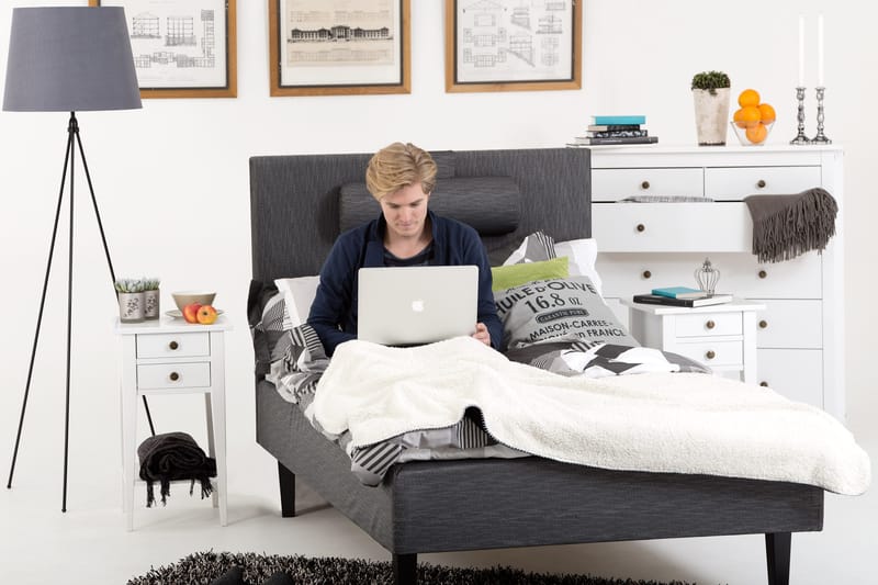 Prime Boksseng 120x200 Ancona - Grå - Møbler - Senge - Enkeltsenge