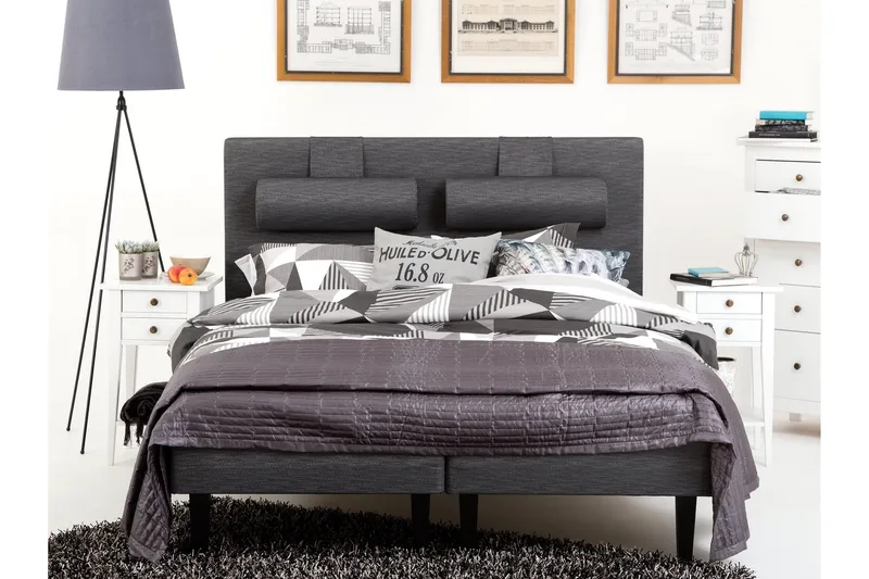 Prime Komplet Sengepakke 160x200 - Mørkegrå - Møbler - Senge - Komplet sengepakke