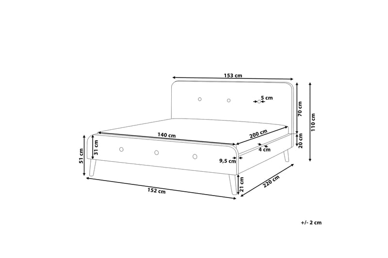 Rennes Dobbelt seng 140 | 200 cm - Grå - Boxmadras & boxseng