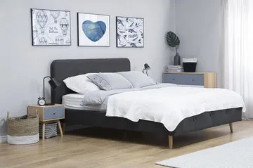 Rennes Dobbelt seng 140 | 200 cm - Grå - Møbler - Senge - Sengeramme & sengestel