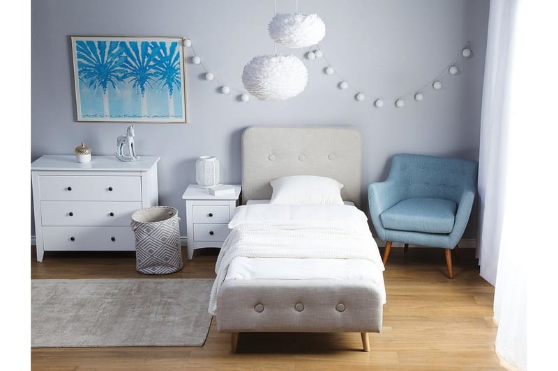 Rennes Dobbelt seng 90 | 200 cm - Beige - Møbler - Senge - Boxmadras & boxseng