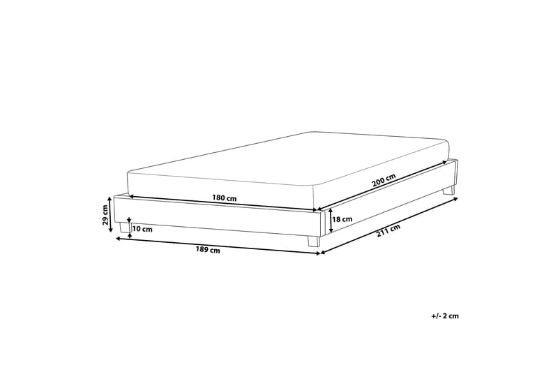 Roanne Dobbelt seng 180 | 200 cm - Beige - Boxmadras & boxseng