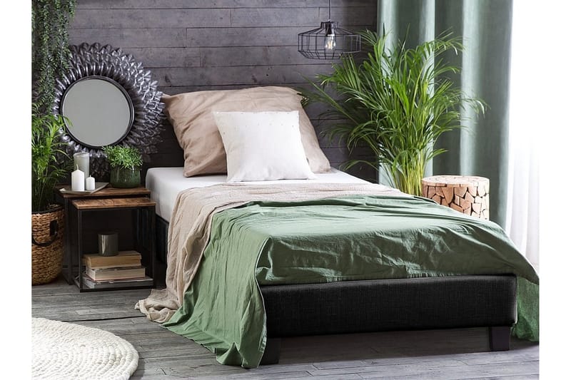 Roanne Dobbelt seng 90 | 200 cm - Grå - Møbler - Senge - Boxmadras & boxseng