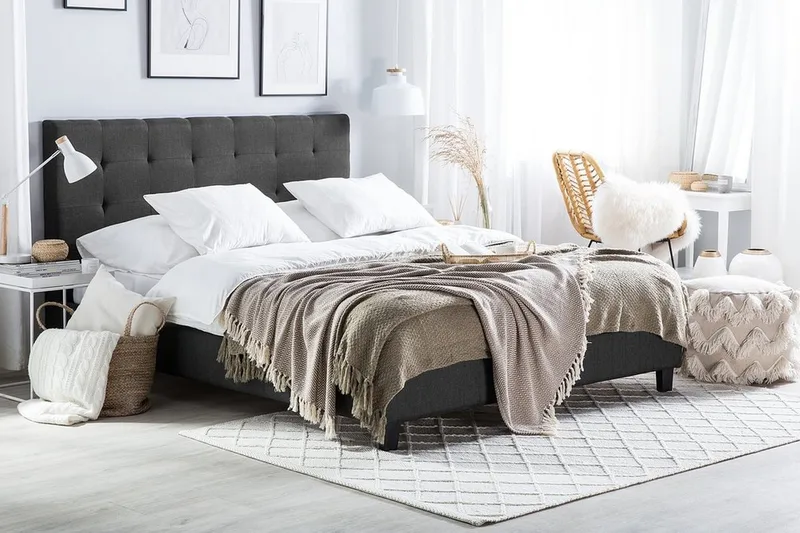 Rochelle Dobbelt seng 180 | 200 cm - Grå - Møbler - Senge - Boxmadras & boxseng