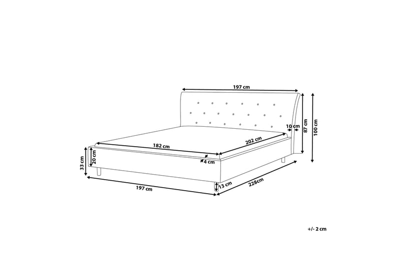 Saverne Dobbeltseng 180 | 200 cm - Grå - Boxmadras & boxseng