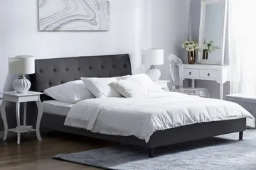 Saverne Dobbeltseng 180 | 200 cm - Grå - Møbler - Senge - Sengeramme & sengestel