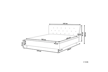 Saverne Dobbeltseng 180 | 200 cm - Grå - Møbler - Senge - Sengeramme & sengestel