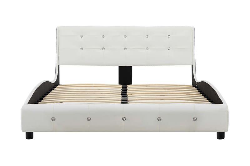 seng med madras 120 x 200 cm kunstlæder hvid - Komplet sengepakke - Boxmadras & boxseng