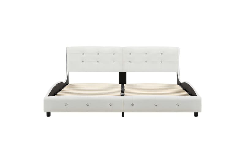 seng med madras 180 x 200 cm kunstlæder hvid - Komplet sengepakke - Boxmadras & boxseng
