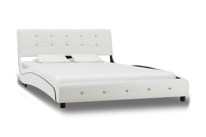 seng med madras i memoryskum 120 x 200 cm kunstlæder hvid - Komplet sengepakke - Boxmadras & boxseng
