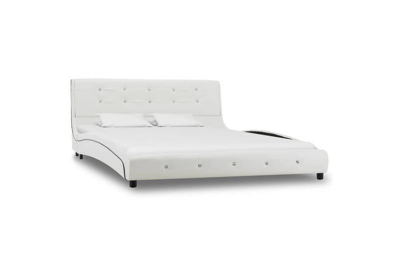 seng med madras i memoryskum 140 x 200 cm kunstlæder hvid - Komplet sengepakke - Boxmadras & boxseng