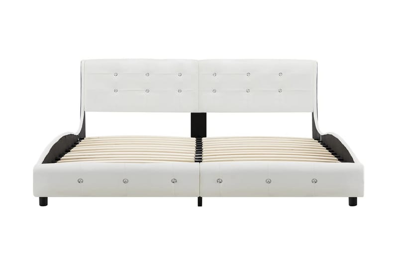 seng med madras i memoryskum 180 x 200 cm kunstlæder hvid - Komplet sengepakke - Boxmadras & boxseng