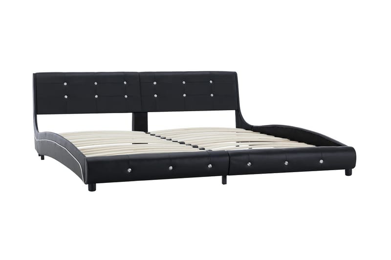 seng med madras i memoryskum 180 x 200 cm kunstlæder sort - Komplet sengepakke - Boxmadras & boxseng