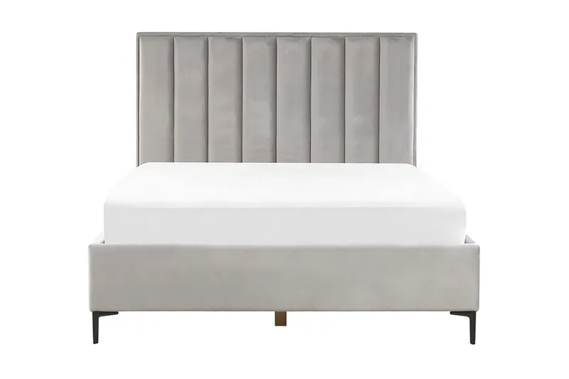 Sezanne Boksseng 160x200 cm med Opbevaring, Velour/Grå