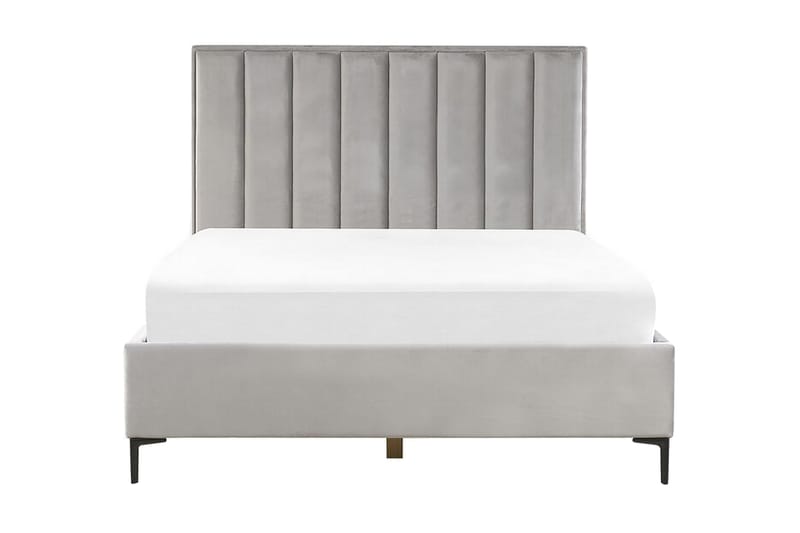 Sezanne Boksseng 160x200 cm med Opbevaring, Velour/Grå