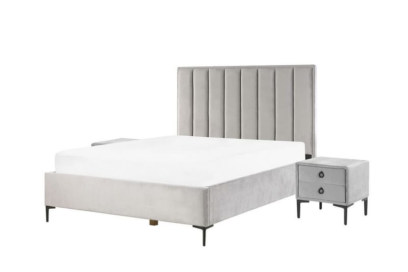 Sezanne Boksseng 160x200 cm - Velour/Grå - Møbler - Senge - Boxmadras & boxseng