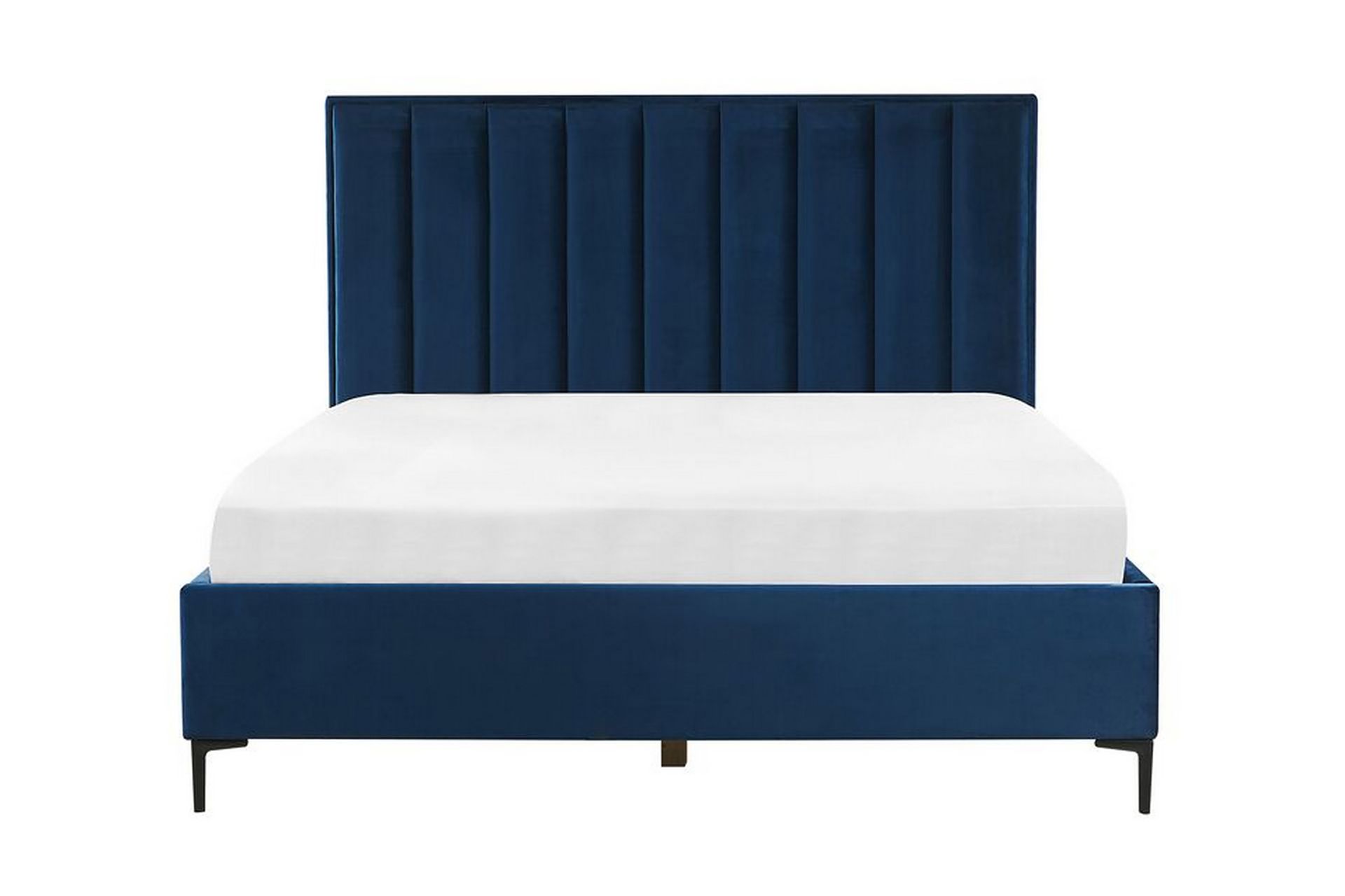 Sezanne Boksseng 180x200 cm med Opbevaring - Velour/Blå - Møbler - Senge - Boxmadras & boxseng