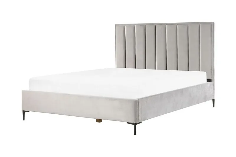 Soveværelsessæt dobbeltseng 180x200 cm grå SEZANNE - Grå - Møbler - Senge - Sengeramme & sengestel