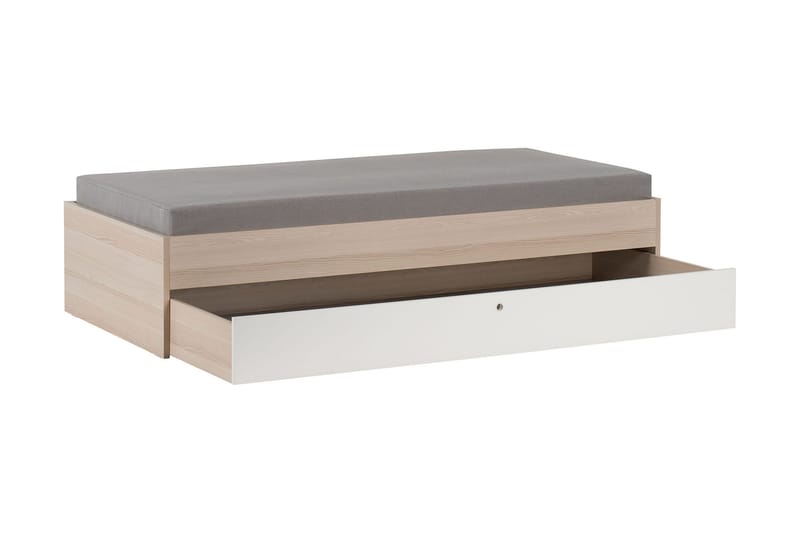 Spot Sengebord 90x200 cm Træ/Natur/Hvid - VOX - Møbler - Senge - Boxmadras & boxseng