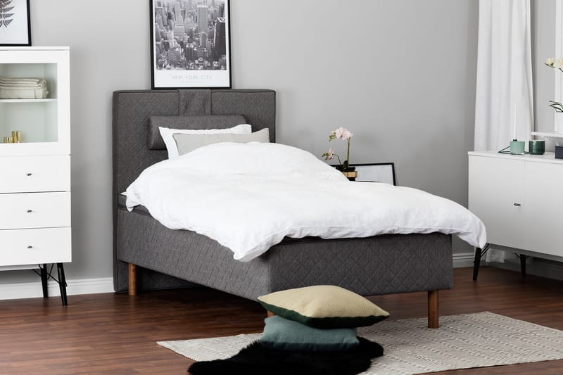 Sundborn boksseng 105x200 - Grå - Møbler - Senge - Komplet sengepakke