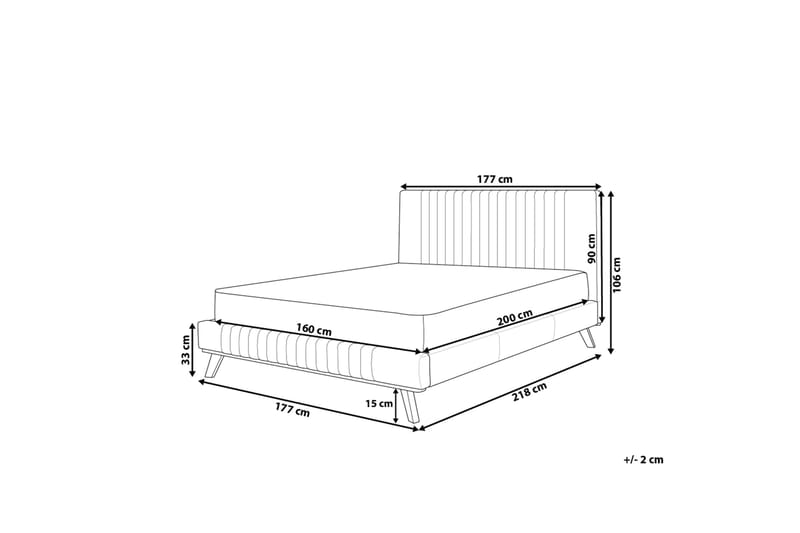 Talence Dobbelt seng 160 | 200 cm - Blå - Boxmadras & boxseng