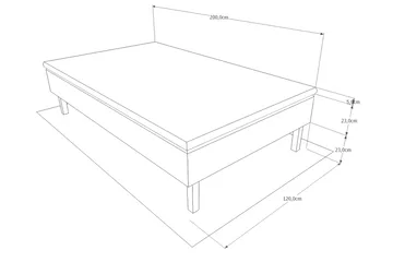 Viken base boksseng 120x200 - Ancona Grå - Møbler - Senge - Enkeltsenge