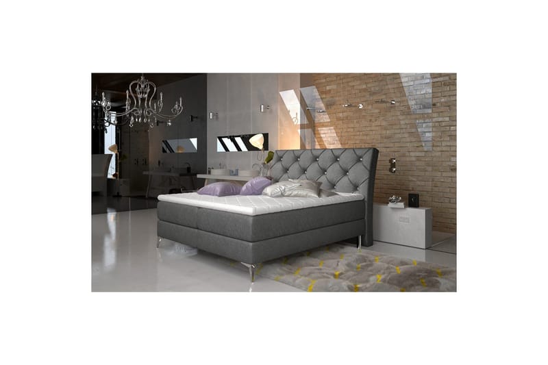 Boxmadras Eltap Adel - 180x200 cm, Dora 96, Sort - Møbler - Senge - Kontinentalsenge