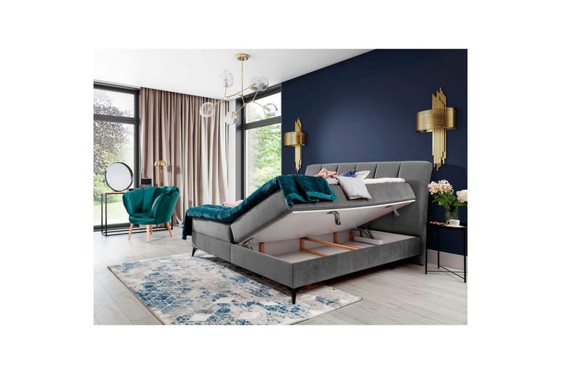 Boxmadras Eltap Aderito - 140x200 cm, Jasmine 90, Jasmine 90 Pasy 2, Grå - Møbler - Senge - Kontinentalsenge